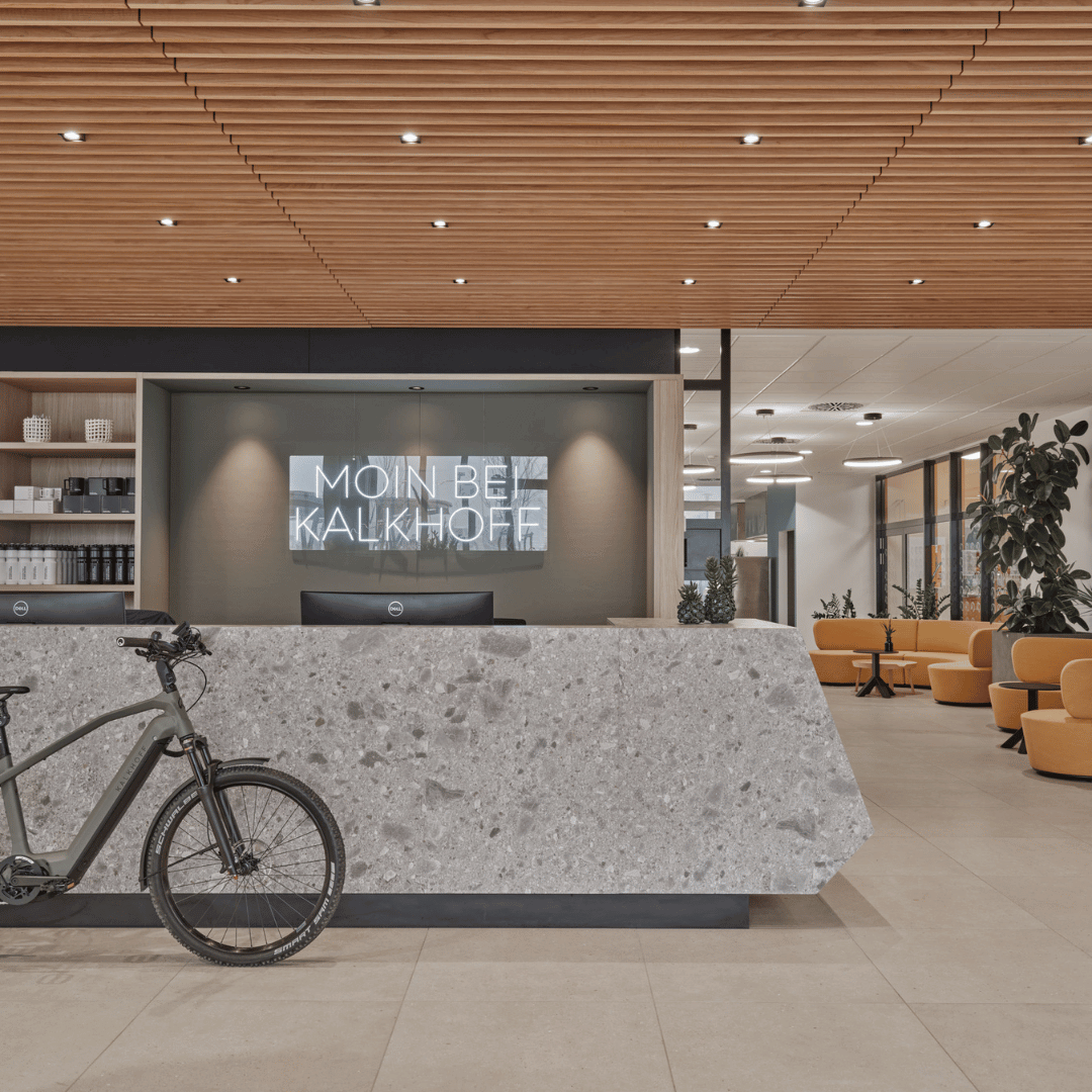 Der Empfangstresen der Kalkhoff Brandworld